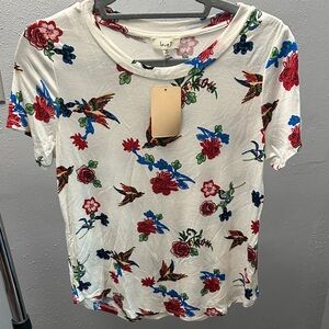 Love White Floral Print Women's Top